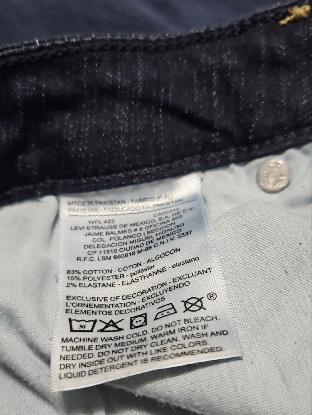 Levi's Dark Blue Mid Rise Bootcut Women's Stretch Jeans Size 20S 35x30 - Picture 6 of 13